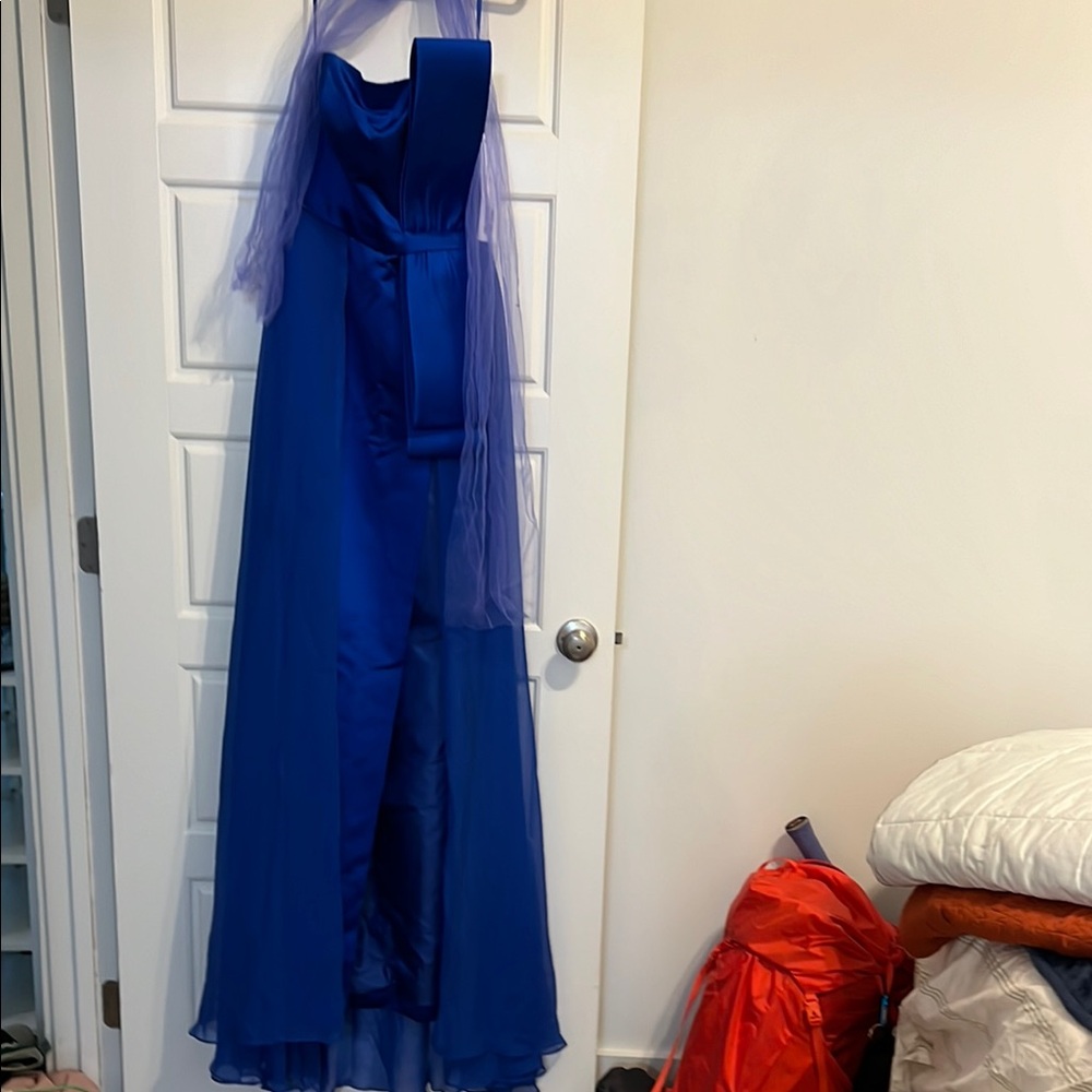 Jovani Royal Blue Strapless Gown